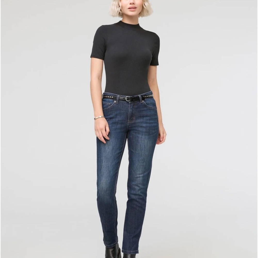 NWT DU/ER Womens Girlfriend Jean in Heritage Blue.